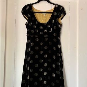 Velvet Polkadot Anthropologie Dress